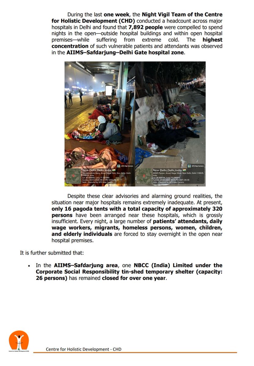 AlediaSunil's tweet photo. Urgent Request for Immediate Expansion of Pagoda Tents and Night Shelters Near Major Hospitals Due to Severe Cold Wave.

.@JPNadda 
@MoHFW_INDIA 
@LtGovDelhi 
@CMODelhi
@gupta_rekha 
@ashishsood_bjp 
@PMOIndia 
@India_NHRC 
@CHDIndia 
@aiims_newdelhi https://t.co/tWQLCeDpCw