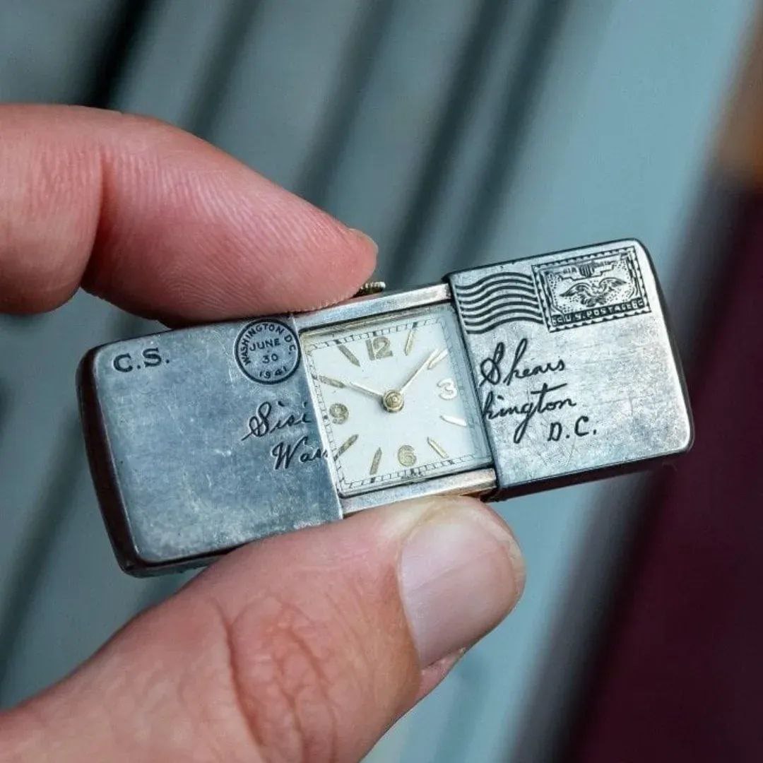 Cartier envelope-shaped silver watch, crafted around 1941 in Washington, D.C.