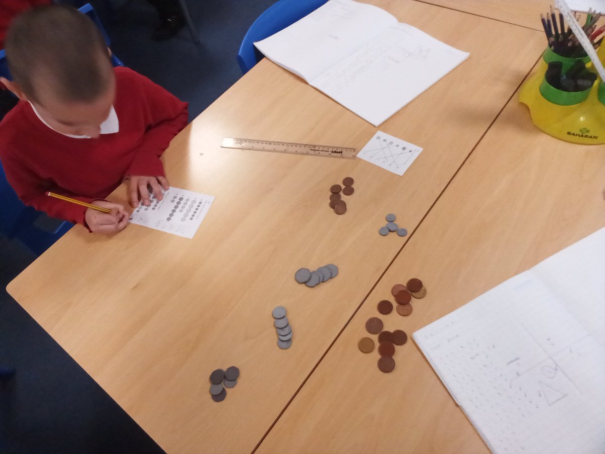 GCPYEAR2's tweet photo. In maths we have looked at recognising different coins and what their value is @PrimaryGreat #gcpmaths https://t.co/Mr595DDrCr