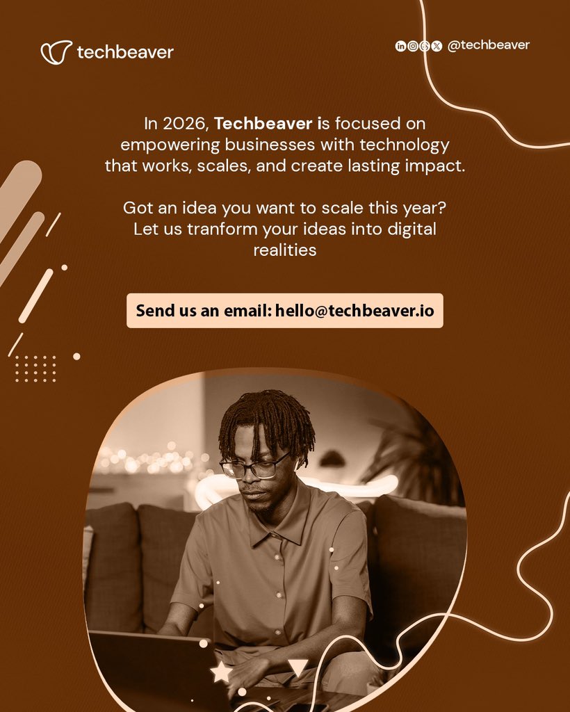 techbeaver_io's tweet photo. Got an idea you've been sitting on?
Shoot us a mail, let's bring your ideas to life

hello@techbeaver.io https://t.co/Q5kuGCzuEF