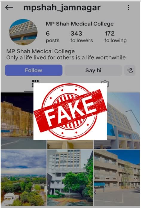 🚨 સાવધાન: નકલી એકાઉન્ટથી સાવધ રહો! 🚨
અમારી મેડિકલ કોલેજના નામે ઇન્સ્ટાગ્રામ પર એક ફેક એકાઉન્ટ ચલાવવામાં આવી રહ્યું છે. વિદ્યાર્થીઓ તેમજ જાહેર જનતા, વાલીઓને વિનંતી છે કે આ નકલી પેજથી દૂર રહેવું. સાચી માહિતી માટે આ ફેસબુક પેજ અને અમારા સત્તાવાર X એકાઉન્ટ પર જ વિશ્વાસ કરવો.