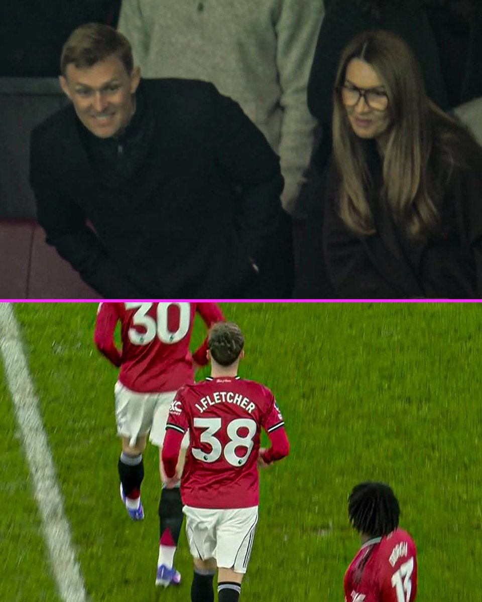 footballontnt's tweet image. Darren Fletcher watching his 17-year-old son, Jack, get subbed on at half-time for Man United last week... He'll be managing him from the dugout this week, along with his other son, Tyler 😳