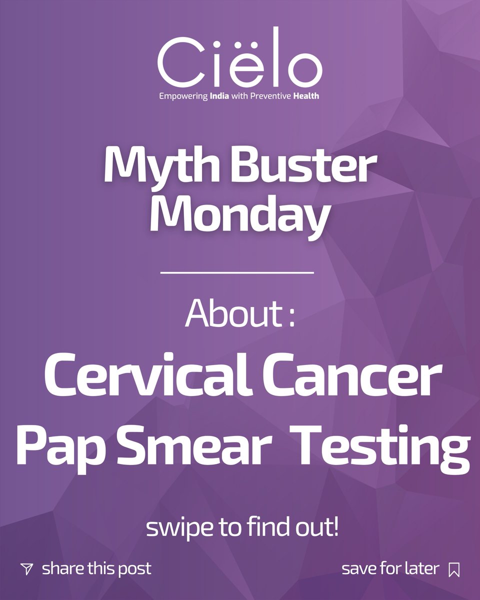 CieloHealth's tweet photo. Cervical cancer has too many myths. Facts save lives.

HPV vaccination, regular Pap smear tests, and timely screening can make all the difference.

Swipe through to bust common myths and understand what actually protects your health.

#MythBusterMonday #CervicalCancerAwareness https://t.co/b2Ob2SeClk
