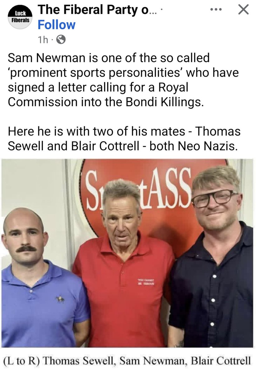 This who the <a href="/AustralianJA/">Australian Jewish Association</a>, @Liberalaus and <a href="/FairAusADV/">ADVANCE</a> have recruited as one of the former sportspeopke to call for an RC. #auspol