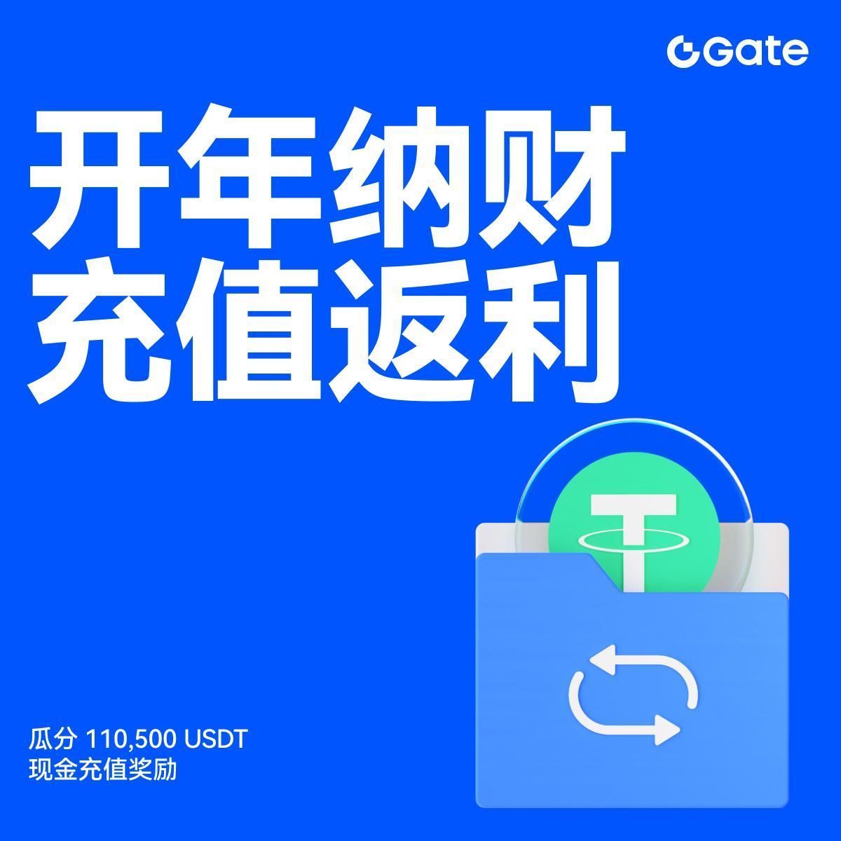 开年纳财充值返利，瓜分110,500 $USDT 现金奖励！ 💰 开年福利重磅上线，新人充值10 $USDT 即得10 $USDT 🏆  完成充值挑战，单人最高可赢1,000 $USDT ，名额有限，先到先得