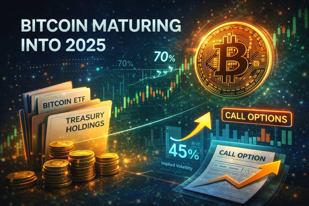 🔥Breaking🚨 Bitcoin is quietly transforming. Volatility keeps falling as  institutions lock supply and earn yield by selling call options, turning $ BTC into an income-style asset instead of a speculative play. #BTC #Bitcoin