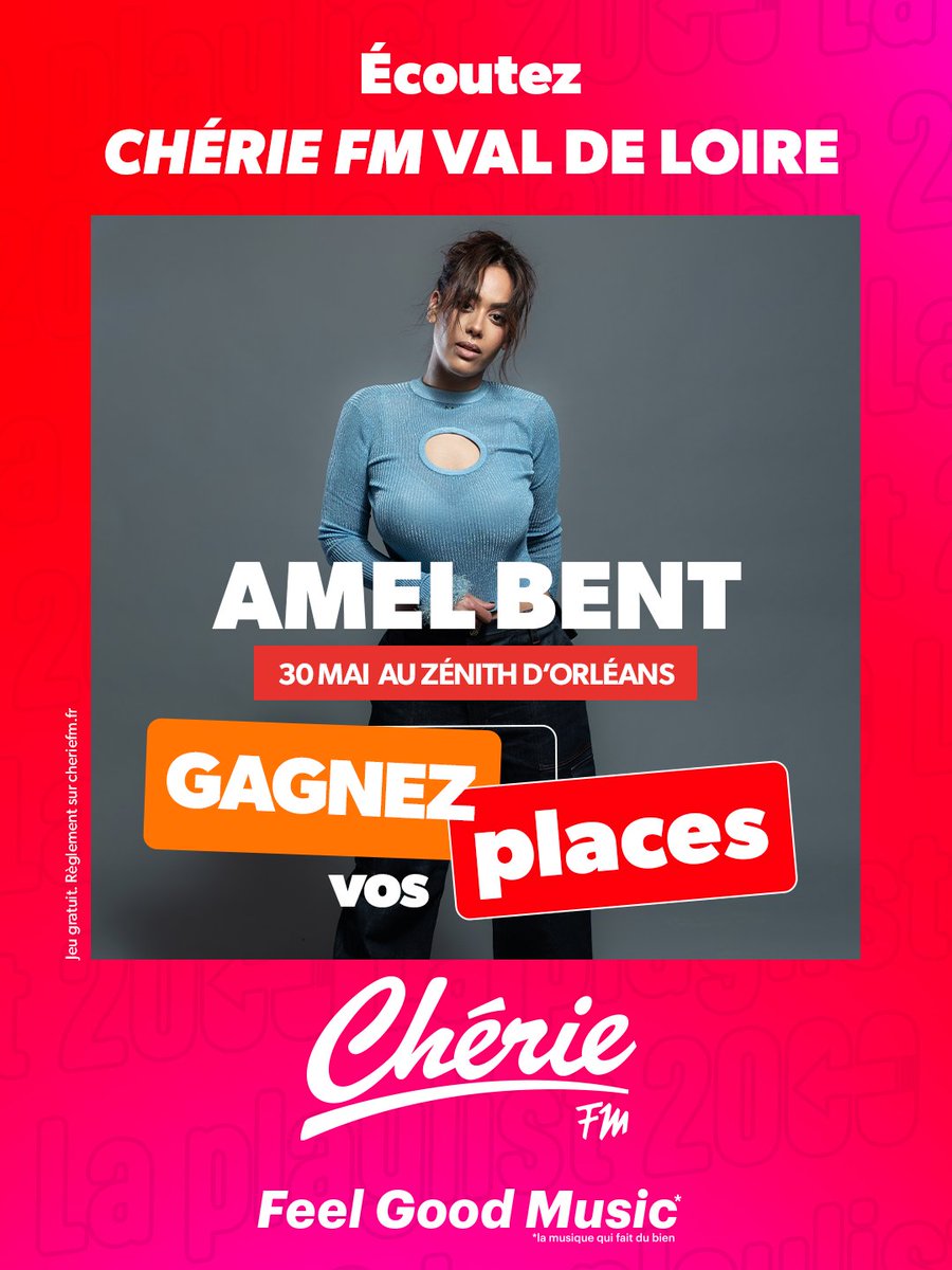 🎶✨ Événement à ne pas manquer ! ✨🎶

#ChérieFM Val de Loire vous invite au concert d’ <a href="/amel_bent/">AMEL BENT</a> 🎤
📍 Zénith d’Orléans
📅 30 mai 2026

🎁 Des places à gagner toute la journée en écoutant Chérie FM avec la Playlist 2000 💖

#AmelBent #Concert #ZenithOrleans #ValDeLoire 🎶