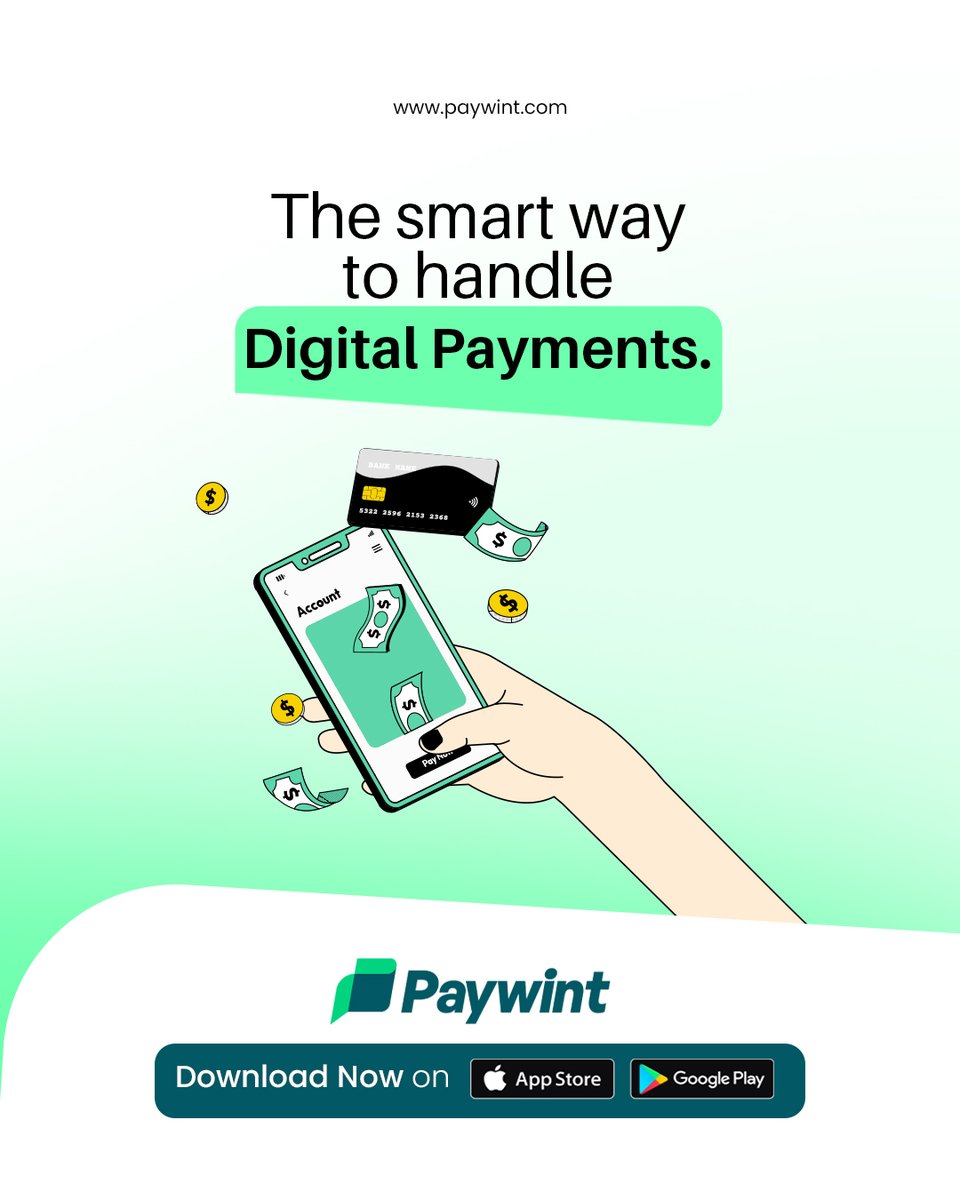 Handle digital payments the smart way with Paywint. Send, receive, and manage money effortlessly using secure cards, wallets, and bank transfers.

paywint.com/digital-paymen…

#DigitalPayments #Paywint #SmartPayments