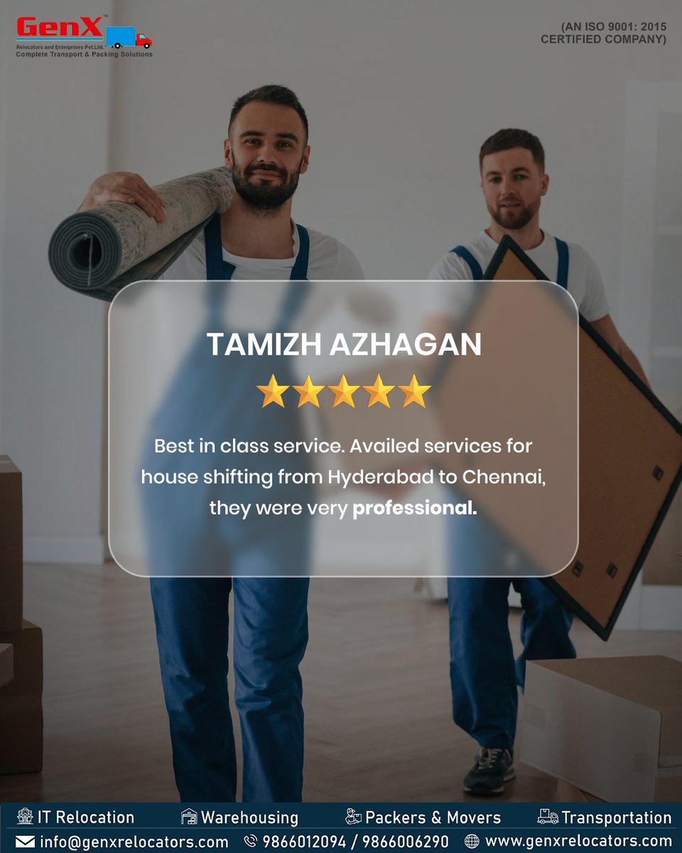 GenxRelocators's tweet image. It’s always encouraging to know our work made someone’s move easier.

Reviews like this energize our team to keep delivering professional, reliable service.

We are grateful for the confidence and support.

#RelocationReviews #CustomerFeedback #MovingMadeEasy #ReliableService