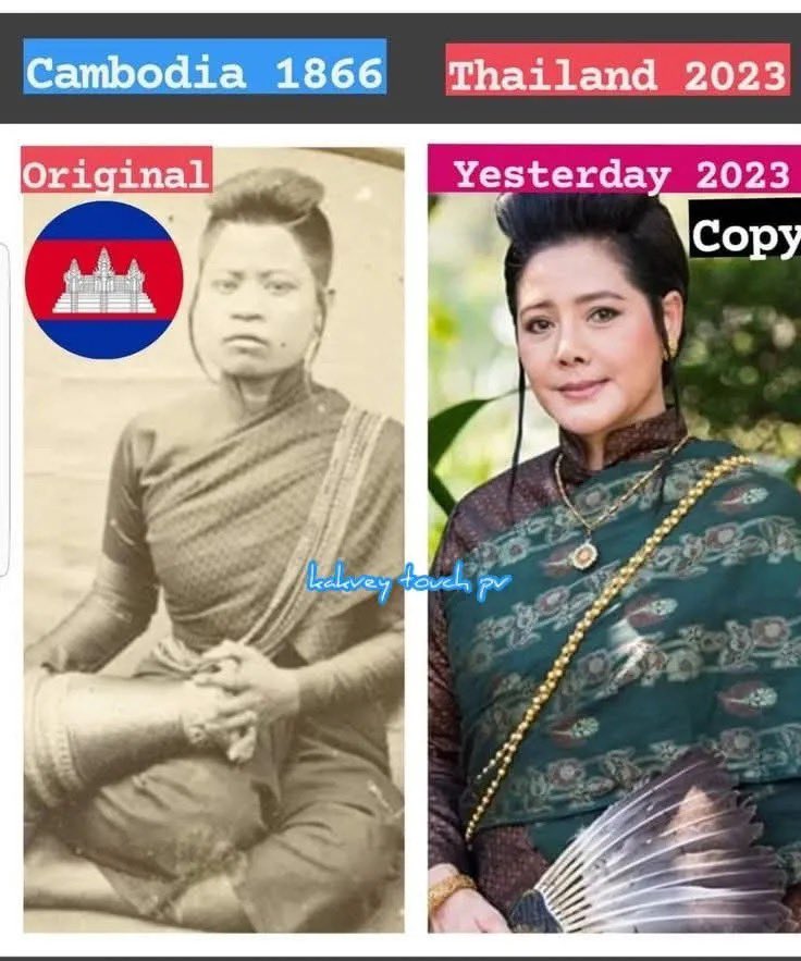 OBvlogs's tweet photo. Thailand decided to rock some classic Cambodian attire in their film. They've been claiming for ages that these outfits are Thai originals, and that Cambodia simply stole the look from them. Talk about a fashion faux pas! https://t.co/EP5DPp1dcU