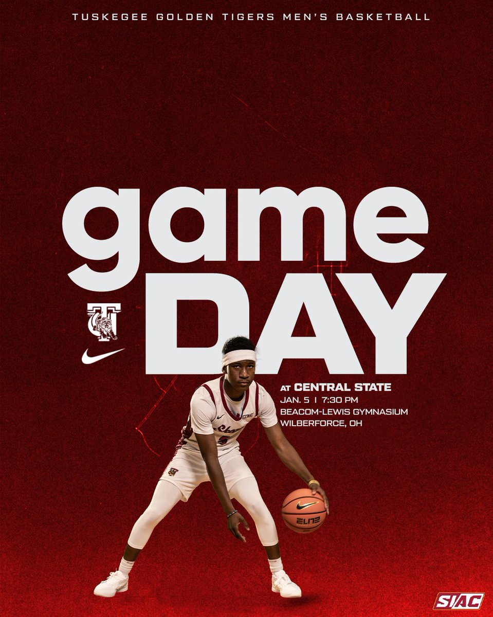 Tuskegee_MBB's tweet photo. 🏀🏀 Doubleheader night! Tuskegee Men’s Basketball tips off at 7:30 PM tonight against Central State in Wilberforce. Finish strong, Golden Tigers!
#SkegeeMBB l #MyTUAthleticsl l #SIAC l #BeatCSU https://t.co/RswQkzxyL7