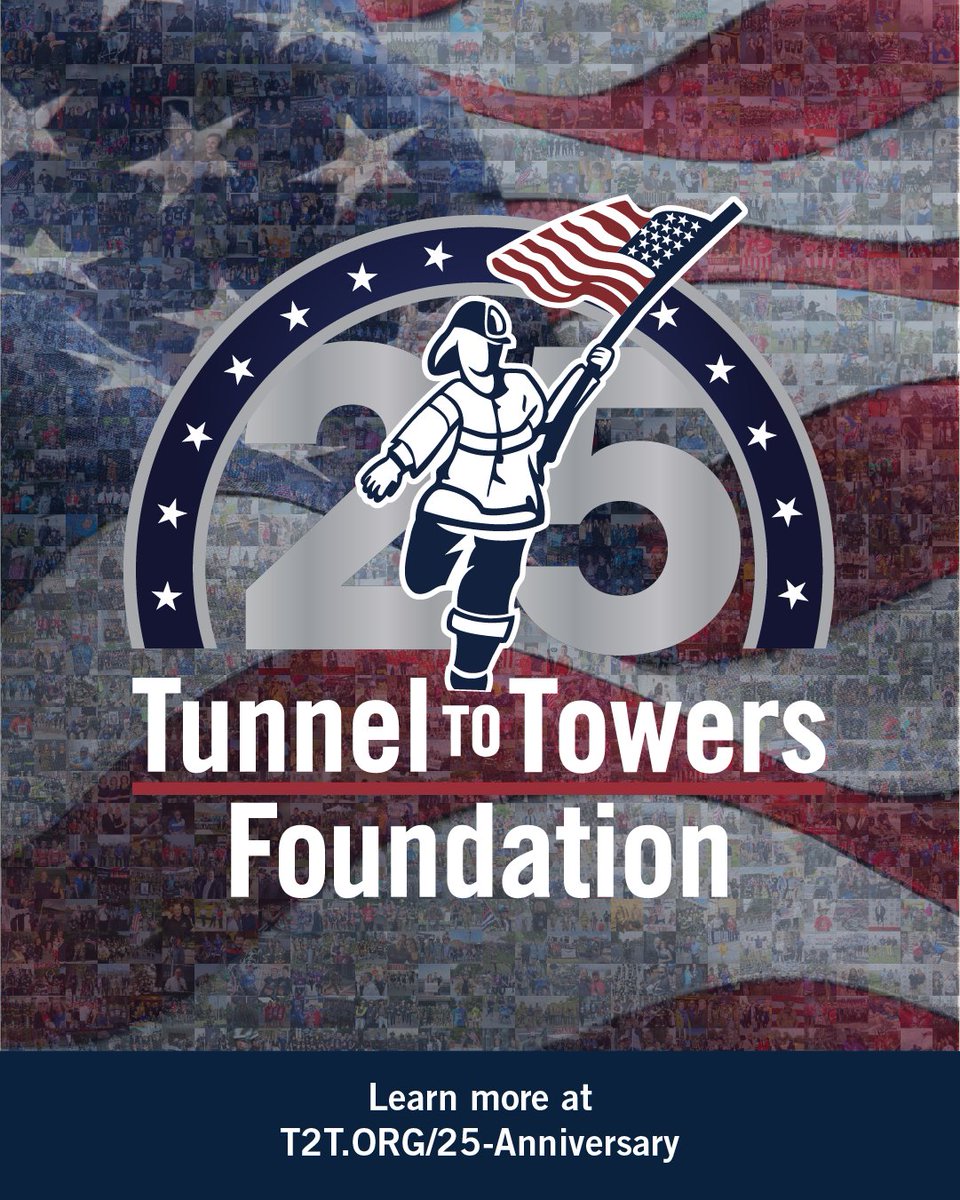 Tunnel2Towers's tweet photo. As we approach the 25th anniversary of September 11, 2001, the Tunnel to Towers Foundation is embarking on the most comprehensive commemoration in our history—one that honors the past, serves those in need today, and educates the generations of tomorrow.
Learn more at: https://t.co/8ISHqXxRGz
