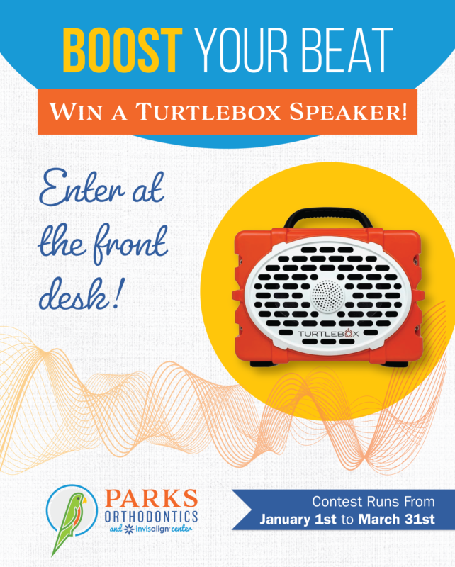ParksOrtho's tweet photo. Boost your beat with a chance to win a Turtlebox speaker! 🔊✨
100% waterproof, drop-proof, and built for the outdoors. 🏔️

🎟️ Enter at our front desk
📅 Contest ends March 31

Best of luck! 🍀

#Turtlebox #Speaker #PatientContest #Orthodontics https://t.co/vQTpVGwfSg