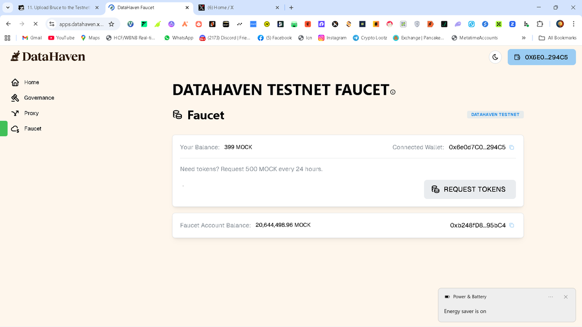 Rupesh367016949's tweet image. Just uploaded my very first file named Bruce to the DataHaven Testnet! 🚀 Connecting my wallet and seeing the upload confirm was exciting. Loving how smooth decentralized storage feels already. @DataHaven_xyz #DataHaven #Testnet #FirstUpload