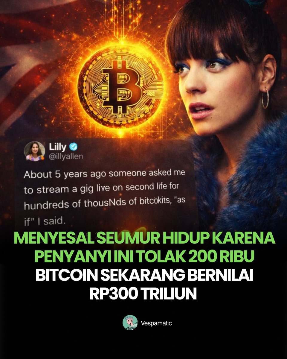 MENYESAL SEUMUR HIDUP KARENA PENYANYI INI TOLAK 200 RIBU BITCOIN SEKARANG  BERNILAI RP300 TRILIUN Seorang Penyanyi asal inggris, Lily Allen mengungkap  penyesalan lama setelah menolak tawaran tampil virtual di platform Second  Life