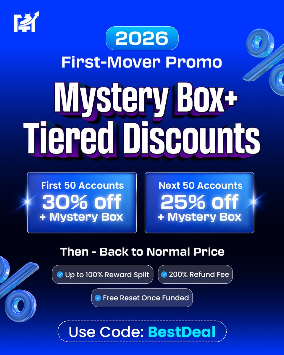 fundingurtrades's tweet photo. Be early. Get more 🎁
2026 First-Mover Promo is live
Early access comes with added value, tiered savings and a Mystery Box for the fastest movers.
Limited slots.
Once filled, it’s back to regular access.
Use code: BestDeal
🔗 https://t.co/w7xDxZb9Xe
#FirstMover #2026Launch #LimitedAccess #MysteryBox #EarlyAccess #PromoAlert