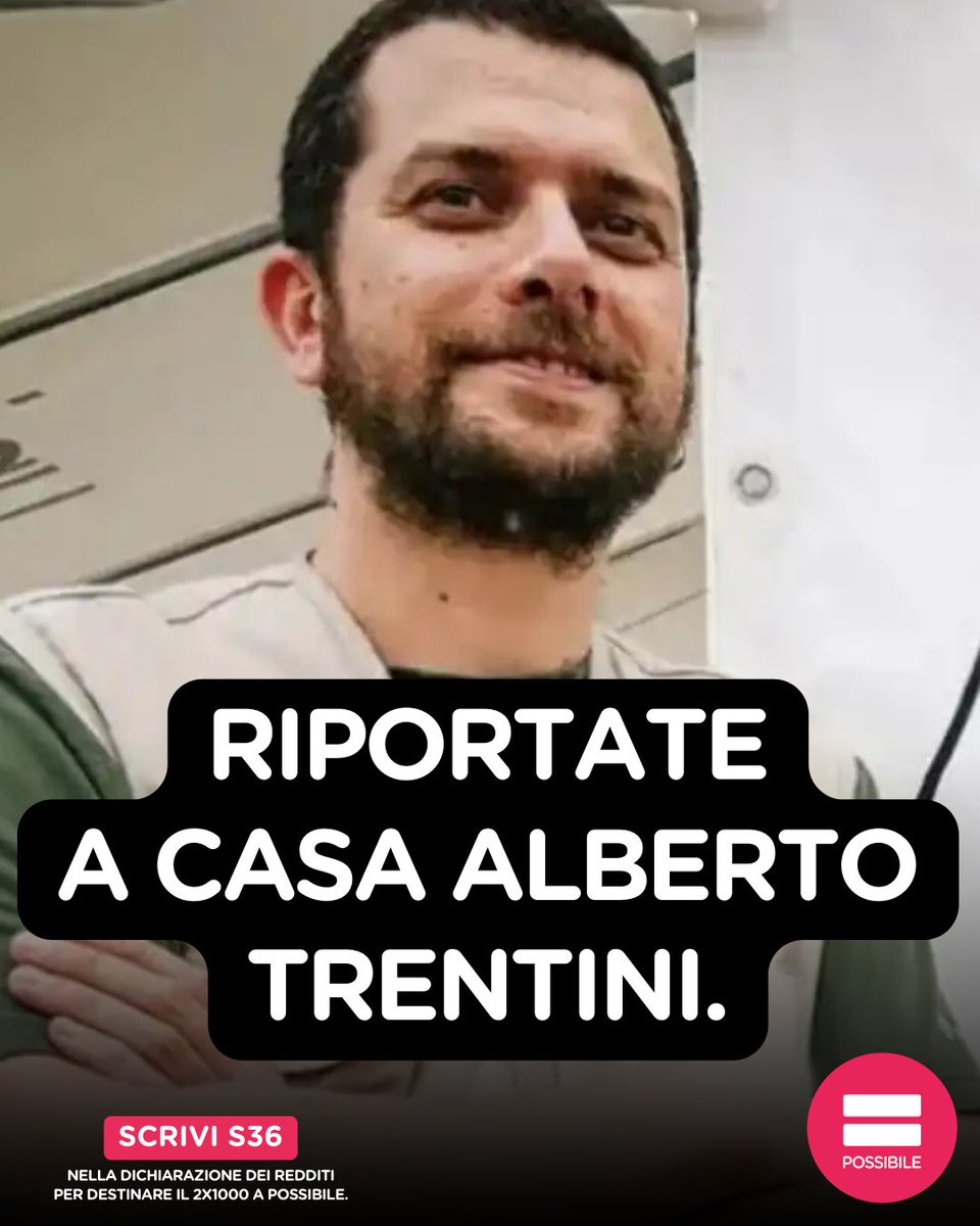 PossibileIt's tweet photo. È stato uno dei primi pensieri di tante e tanti di noi, ieri.

#AlbertoTrentini va riportato a casa al più presto, le nostre istituzioni non devono rimanere a guardare.

È sempre stato fondamentale, ma in queste ore tenere accesa una luce sulla sua vicenda lo è ancora di più. https://t.co/aNFY04kshF