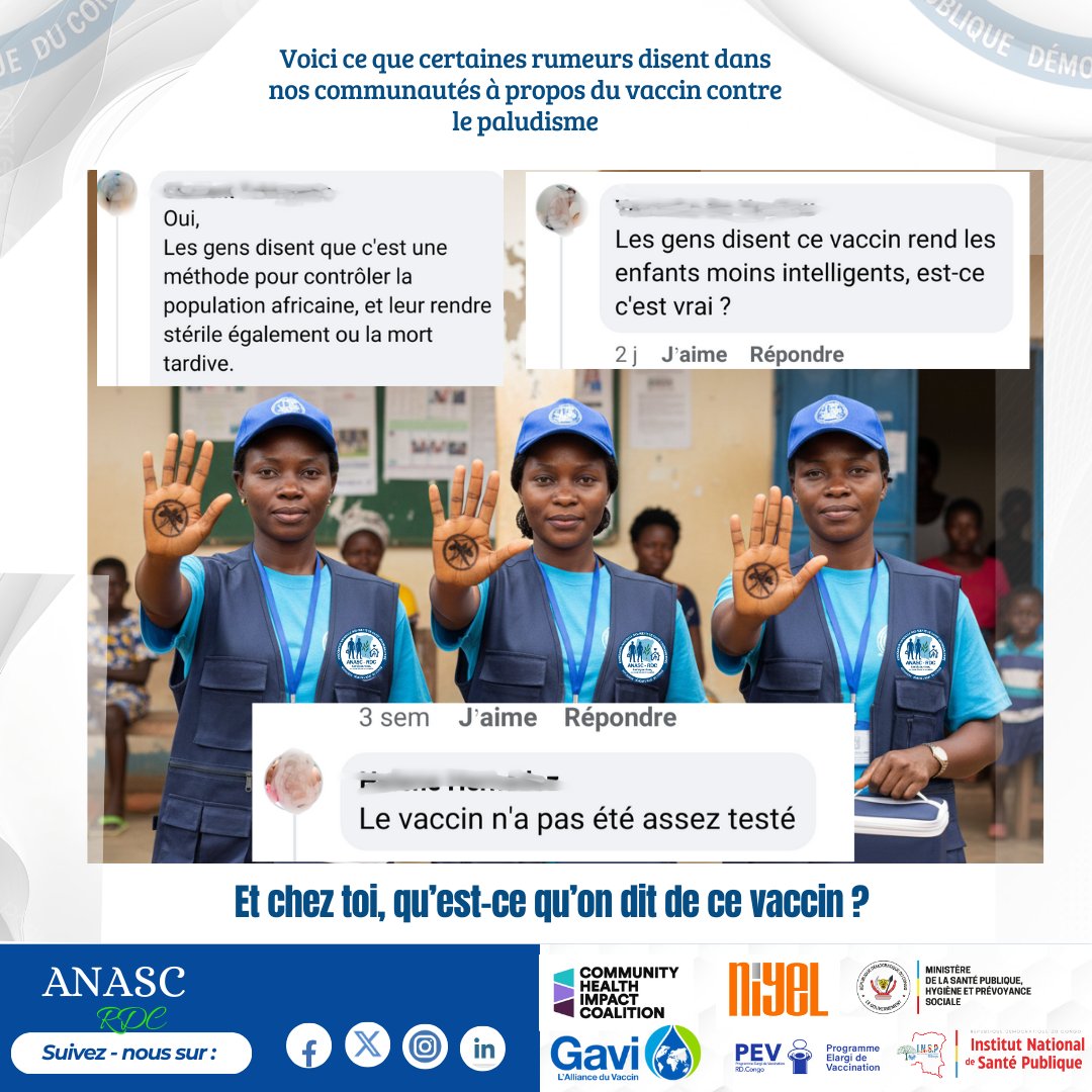💉 Le vaccin contre le paludisme existe et sauve des vies, surtout chez les enfants et les femmes enceintes.

⚠️ Beaucoup de rumeurs circulent… Parlons-en !

Qu’en dis-tu ? Pose tes questions en commentaire.
#SantéCommunautaire #VaccinPaludisme <a href="/NiyelCampaigns/">NIYEL</a>