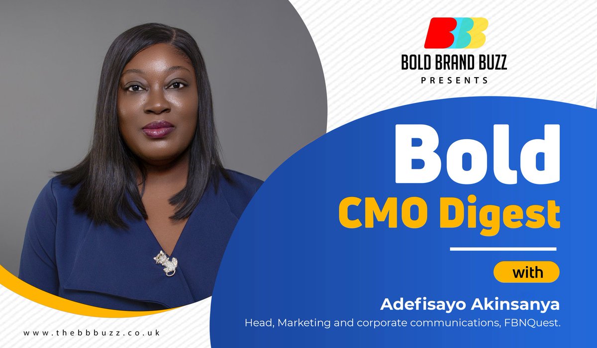 YomitheBA's tweet image. Happy New Week guys,
Adefosayo Akinsanya, Head, Marketing and Corporate Communications, FBNQuest is our Bold CMO for this edition.
An explosive piece that will make you unlearn and relearn all you know about Marketing Communications.
thebbbuzz.co.uk/?p=511