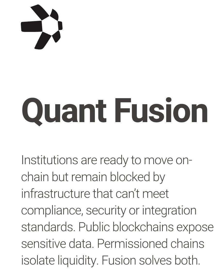 bradleytlv23's tweet photo. 🚀 $QNT Fusion could be the spark that sends Quant towards $1,000.  
When real‑world assets, banks, and enterprises start settling value across chains through a single, secure gateway, liquidity doesn’t just grow it converges.  

Fusion =  
• seamless cross‑chain value transfer  
• enterprise‑grade interoperability  
• massive demand for QNT licenses  
• locked supply + rising utility  

If adoption accelerates, price discovery gets wild. The market isn’t ready for what true interoperability unlocks.  💲💲💲💲💲💲💲

$XRP $SOL $BTC $ICP $XLM $SUI $ETH