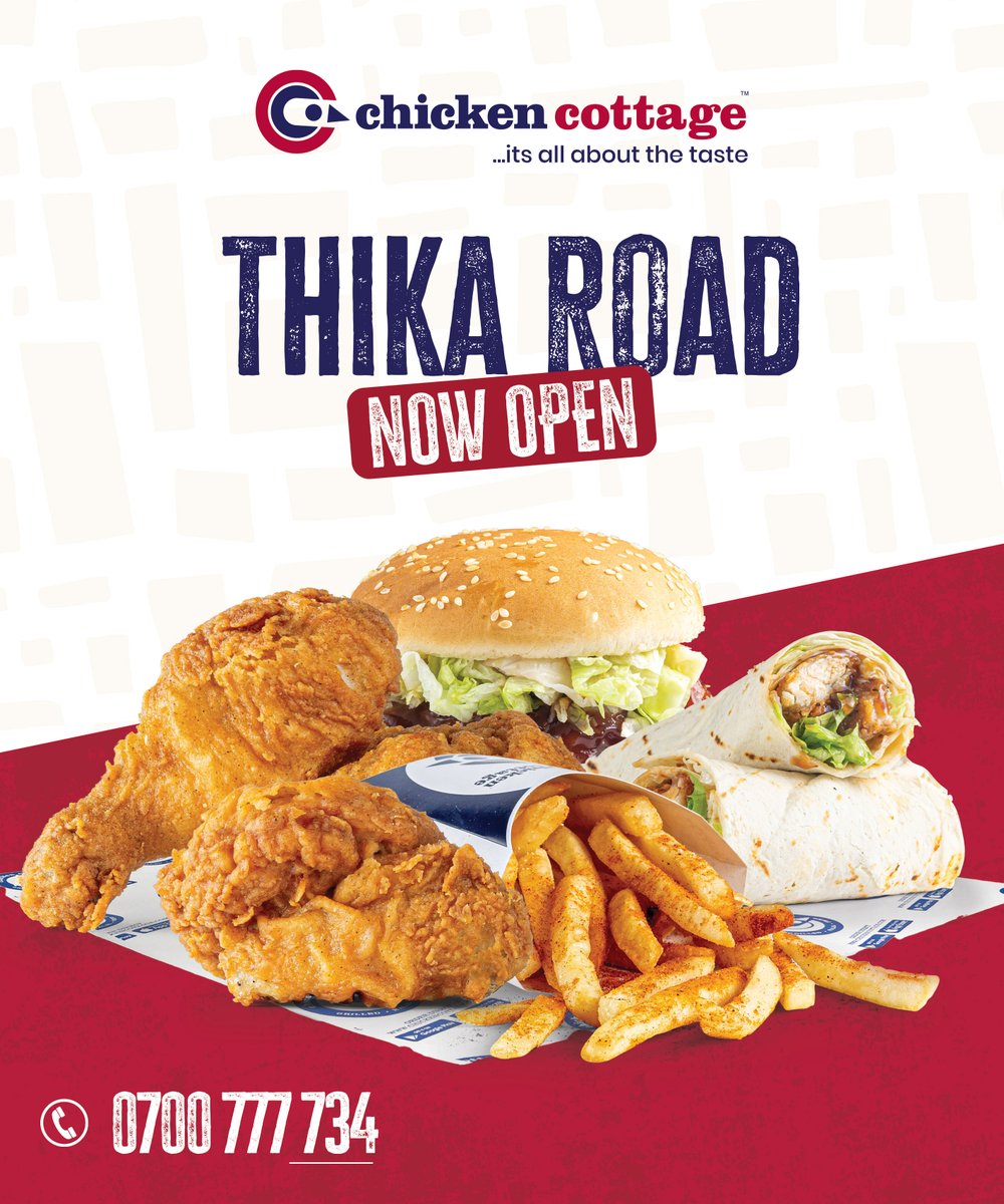 ChickenCottageK's tweet photo. Chicken Cottage Thika Road is now open!
Find us at Shell Thika Rd, right next to Naivas Mountain Mall.
Order your favourites for delivery on Uber Eats, Bolt Food &amp; Glovo — or call us directly. 🍗🍔🌯 

#Chickencottage #Halal https://t.co/Ic19lRgTZB