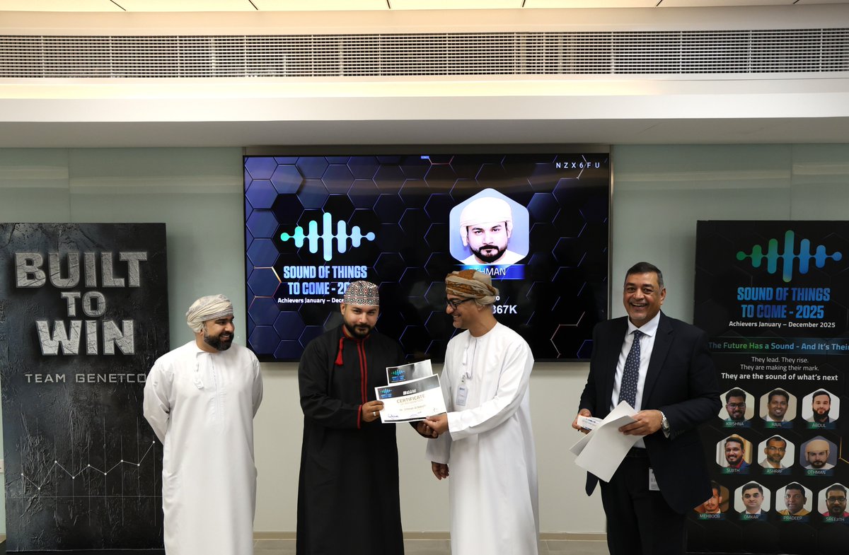 genetcooman's tweet photo. The awards were presented by Mr. Wael Al-Lawati (Chief Executive Officer), Mr. Faisal Murtadha Al-Lawati (Managing Director), Dr. Ambuj Khare (COO), and Mr. Issa Al Aufi (CPCAO), alongside our dedicated Genetco leadership team. https://t.co/I0IRgeZZ8x