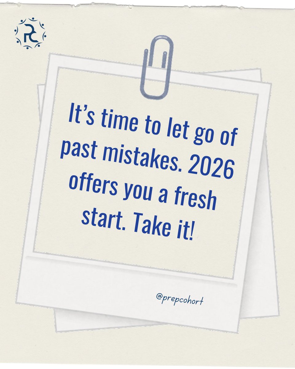 PrepCohort's tweet photo. As this year begins, it's high time you left past mistakes and past failures in the past where they belong and move forward to the glorious future that awaits you. https://t.co/ShWO8dICW6