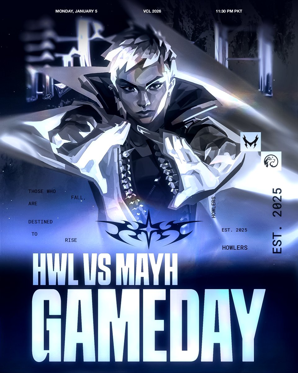 Our VCL MENA 2026: Resilience — Split 1 journey begins today!

First match vs Team Mayhem.

It’s time. 🔥

#VCLMENA #ResilienceSplit #Valorant