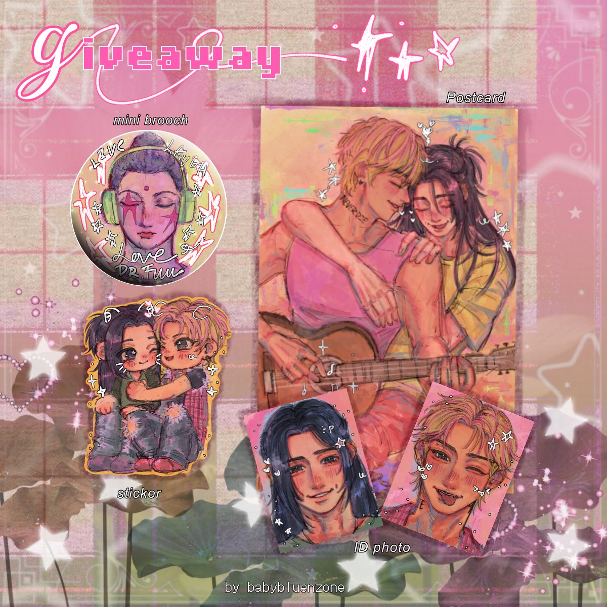 rt for appreciation .☘︎ ݁˖
ของแจกท้ายไร่ยายบัว 🪷🩵

1 set includes 
⁃mini brooch ★
⁃ID photo ★
⁃postcard ★
⁃sticker ★

25/01–union mall
สนใจแลกทักdmได้เลยน้าคะะ 🩷

✮ ⋆ ˚｡𖦹 ⋆｡°✩ #เดนดาวneverdie