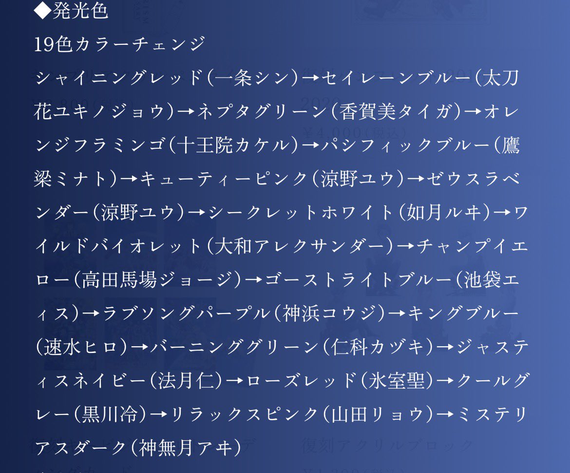 よく見たらカケルくんだけオレンジフラミンゴ(色名→モチーフの名称)なんだ
レオくん直してね