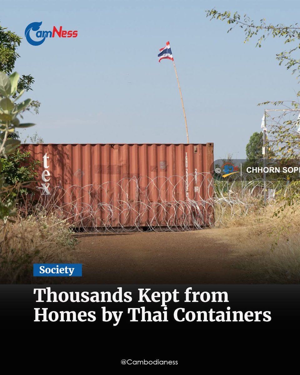 TTNEnglish's tweet image. More than 1,000 families from Prey Chan and Chouk Chey villages in Banteay Meanchey province remain displaced as their homes have been blocked by the Thai military’s containers and barbed wires.   

Read the story: cambodianess.com/article/thousa…