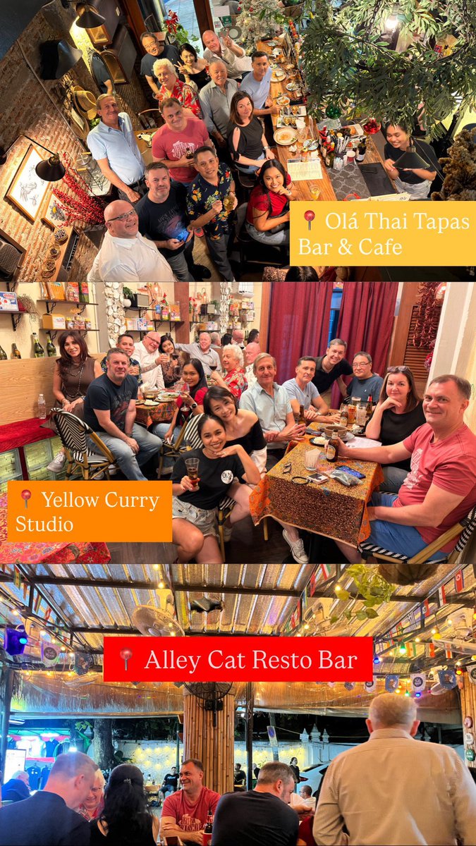 What a great Saturday night! 🎉 

Thank you to everyone who joined the mini bar crawl between <a href="/OlaThaiTapas/">Olá Thai Tapas Bar and Cafe</a>, <a href="/yellowcurrybkk/">Yellow Curry Studio | แกงเหลืองสตูดิโอ</a> and <a href="/AlleyCat_BKK/">Alley Cat Resto Bar</a>! 🍻