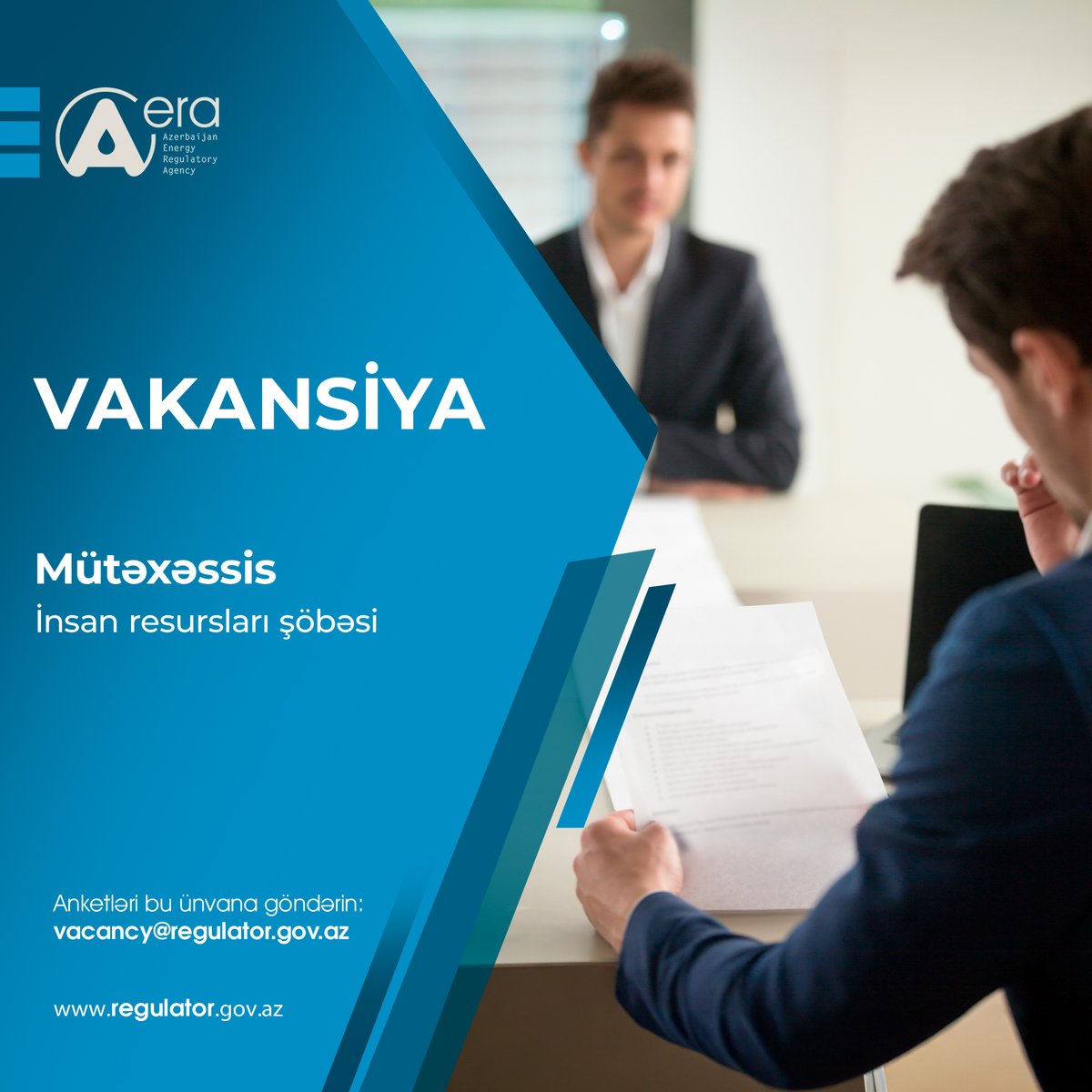 aeraregulator's tweet image. #EMTA İnsan resursları şöbəsinin mütəxəssisi vakant vəzifəsi üzrə sənəd qəbulu elan edir. Maraqlanan şəxslər #CV-lərini vacancy@regulator.gov.az ünvanına göndərə bilərlər.

Ətraflı: ⤵️
regulator.gov.az/az/vakansiyala…

#vakansiya #işelanı #işvar