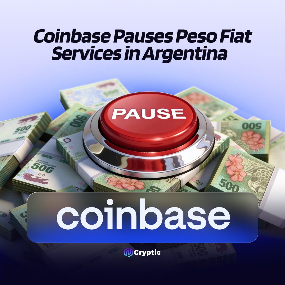 🚨LATEST: @coinbase has paused peso-based fiat on and off ramps in Argentina  less than a year after launch, while keeping crypto-to-crypto trading fully  operational.