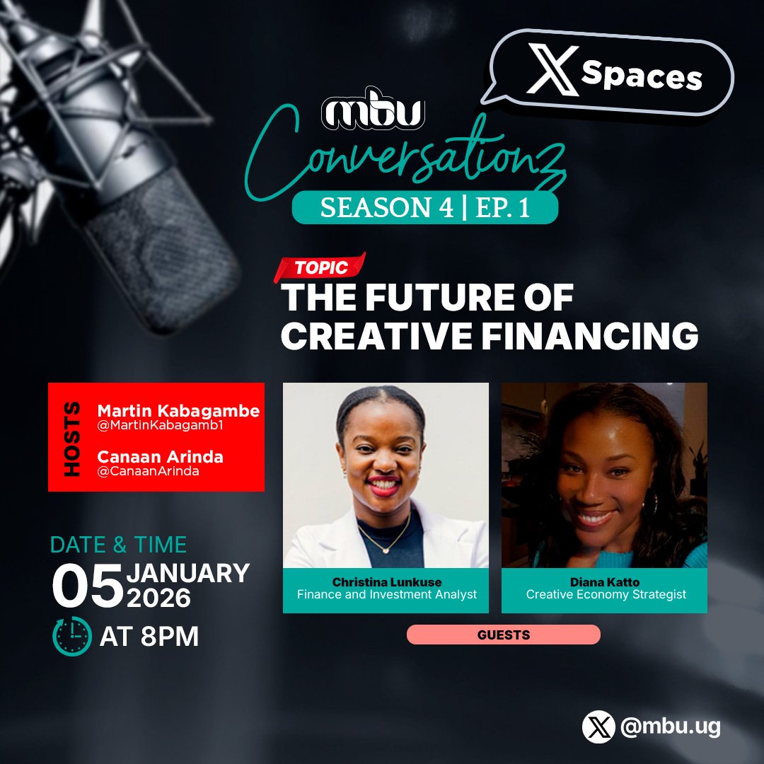 MBU's tweet photo. Most creatives in Uganda often lack the financial knowledge needed to raise, manage, and grow their income. However, there are foundational principles that can help them improve their financial
Today we speak to @DianneKatto and @c_lunkuse
Join us at 8:00 PM
#MBUSpaces https://t.co/1XHQCDkgBD