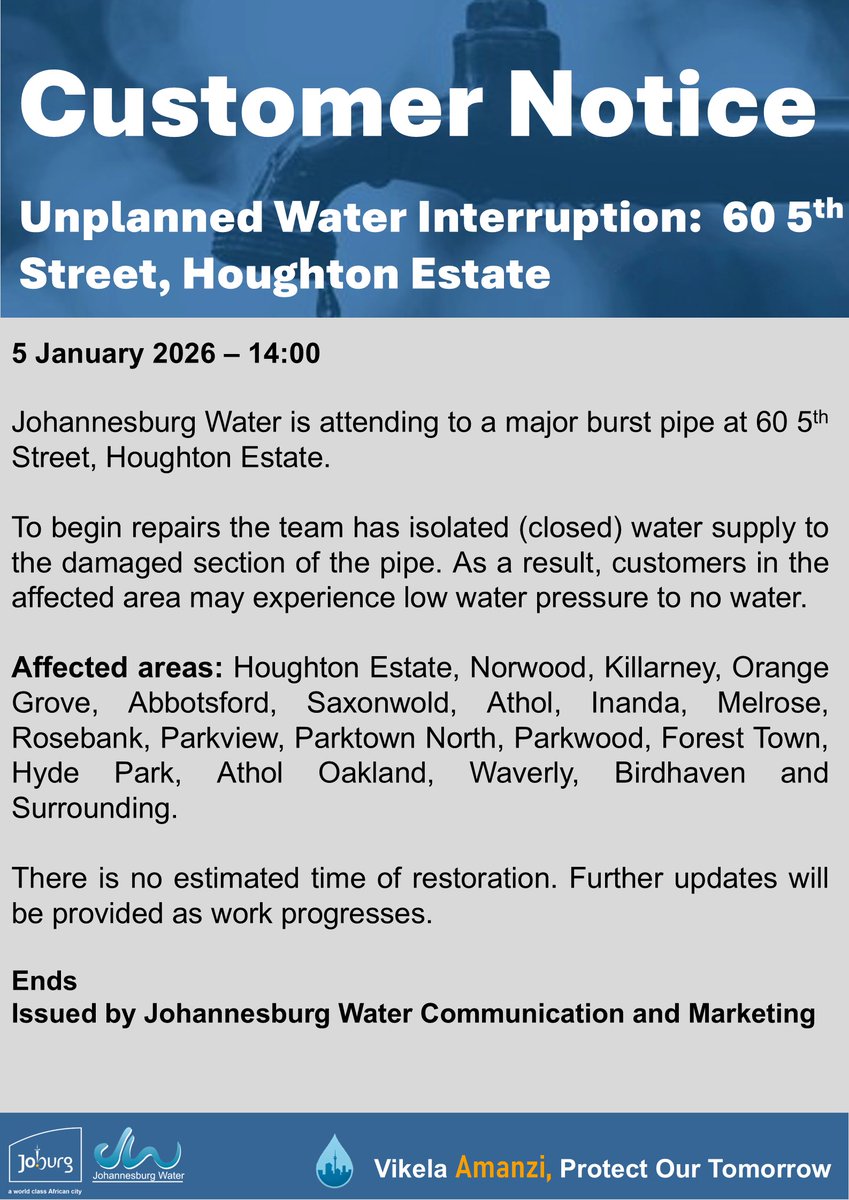 Johannesburg Water tweet media
