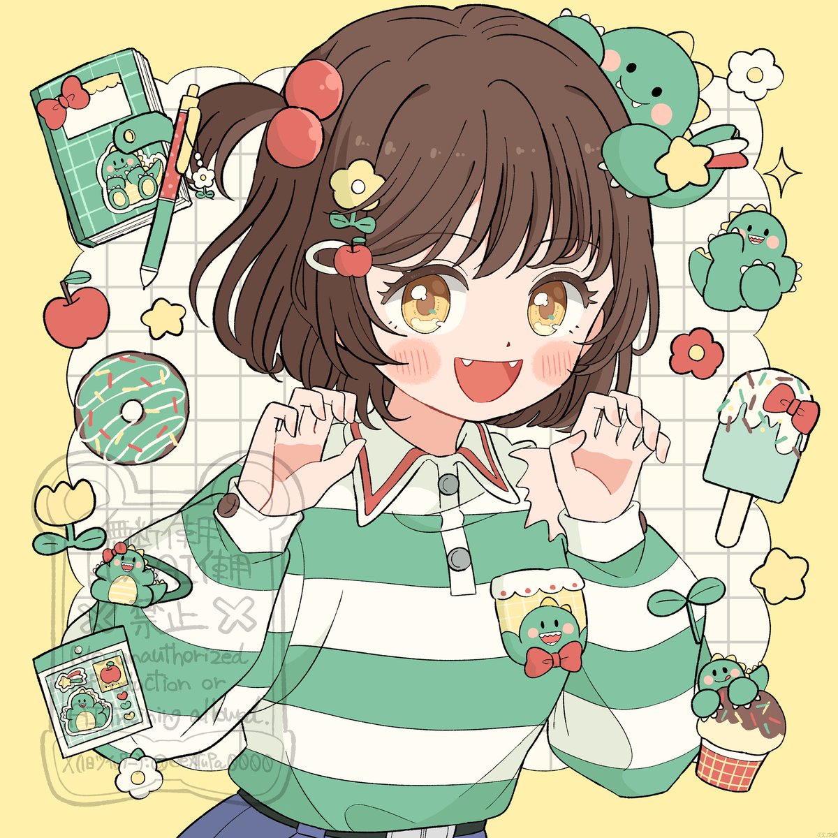 🦖🍎 #イラスト