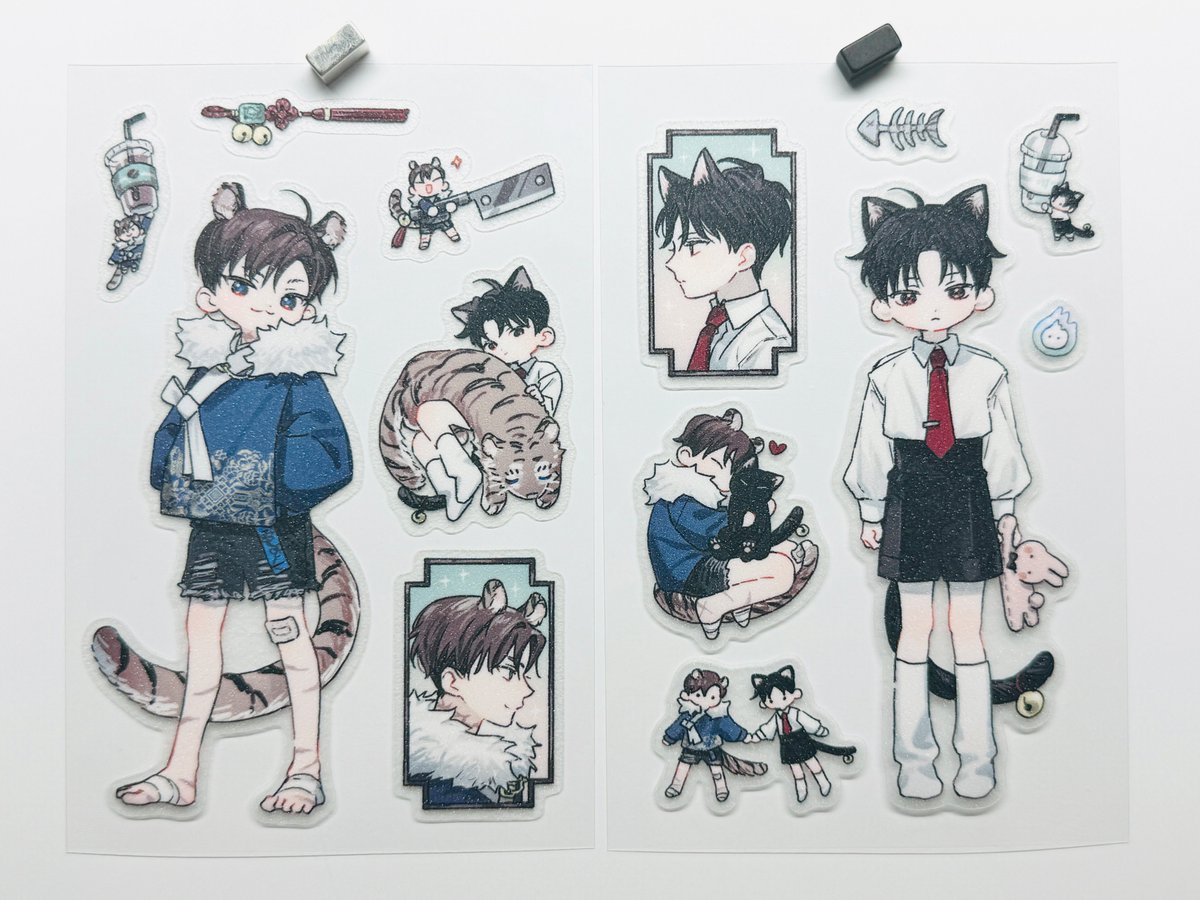 cc_ccc_c_'s tweet image. 🖤🤍❤️💙투명 매트펄 스티커로 준비했어요😌
판매용은 색감 조금 수정하긴 했는데 비슷하게 보시면 됩니다...!!