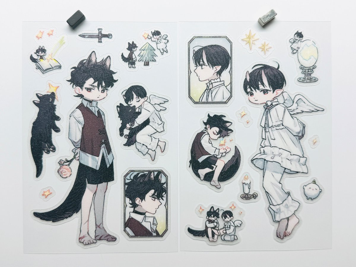 cc_ccc_c_'s tweet image. 🖤🤍❤️💙투명 매트펄 스티커로 준비했어요😌
판매용은 색감 조금 수정하긴 했는데 비슷하게 보시면 됩니다...!!