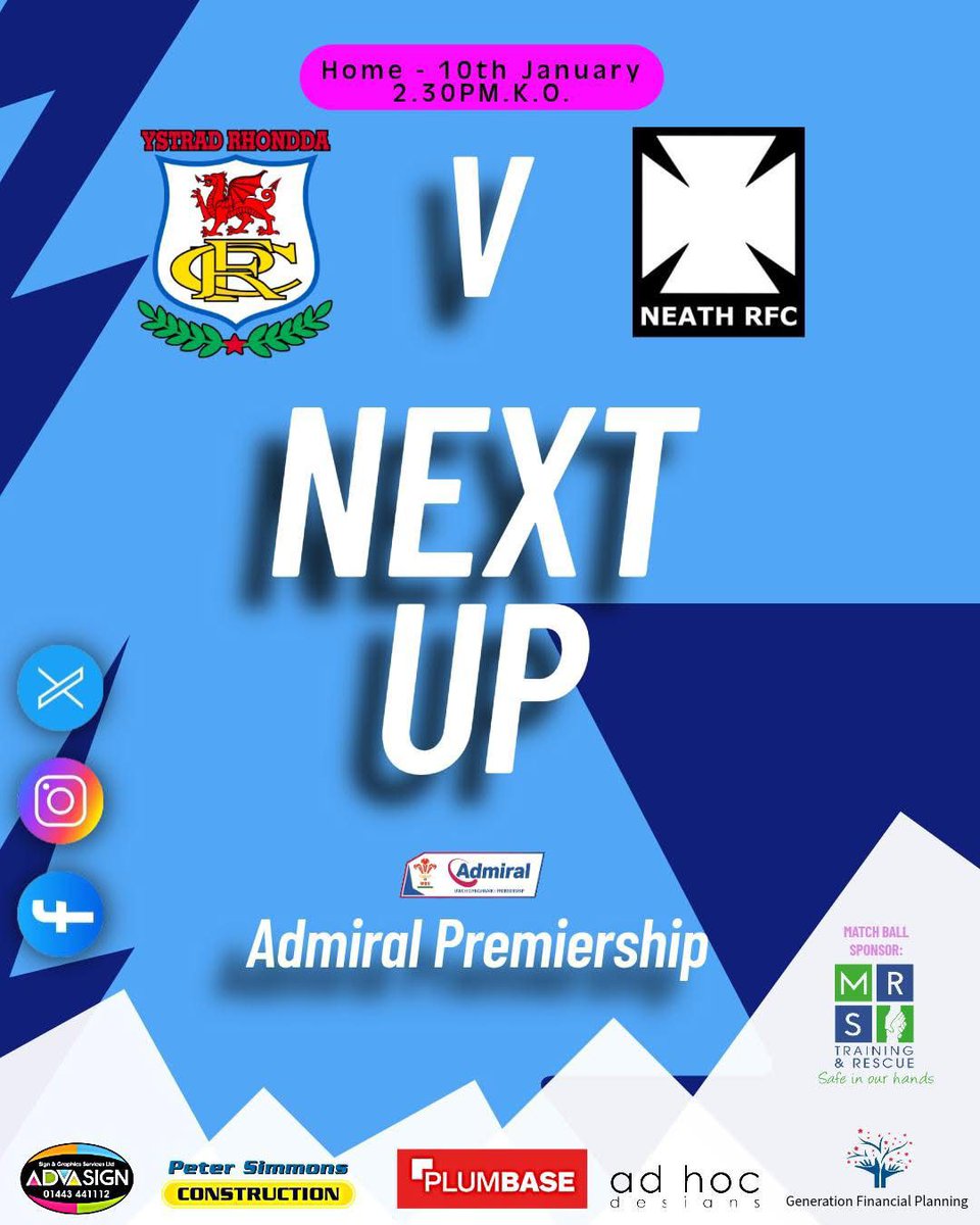 YSTRAD RHONDDA RFC tweet media
