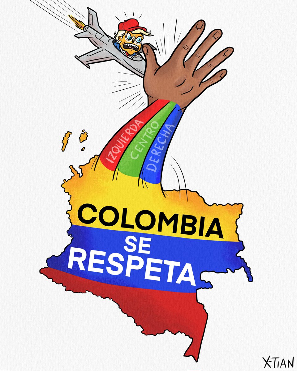 HORA DE UNIRNOS 💛💛💙❤️
Mi caricatura de rechazo total a una intervención de Estados Unidos en Colombia. Hoy en <a href="/PublimetroCol/">Publimetro Colombia</a>