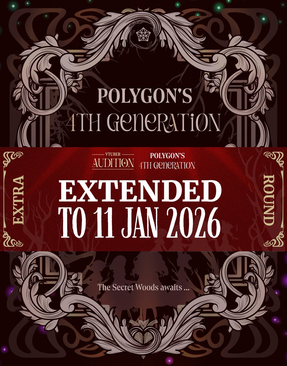 🎉 !! ขยายเวลารับสมัคร Polygon AUDITION !! 🎉
#PolygonProject #PLG #PLGFemaleVTuber #VTUBER #PLGAudition
.
✨ Polygon Official ขยายเวลารับสมัครออดิชั่น FEMALE VTUBER AUDITION ถึงวันที่ 11 มกราคม 2569! ✨
.
💥 เปิดรับสมัครผู้มีความฝันที่อยากจะเป็นศิลปินในรูปแบบ VTuber