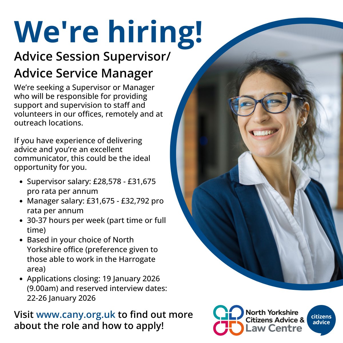 We’re #hiring for an Advice Session Supervisor/ Advice Service Manager.

For more information and your application pack visit cany.org.uk/were-hiring-ad…