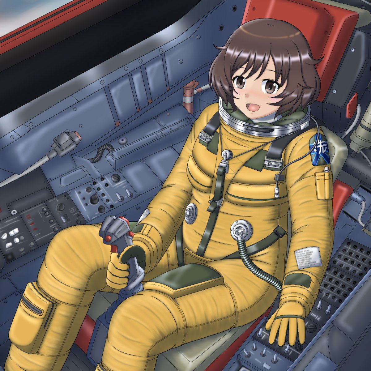 本当はシャドバン解除後に出したかったですが…先日描かせてもらった与圧服秋山殿のメットオフ＆外壁無しバージョンです！
流石に本家のような書き込み無理でしたが、それでもかなりそれっぽくは描けた…はず！

フライトスーツもちゃんとパイロット保護を第一に宇宙服ナイズドされないですかね…^q^