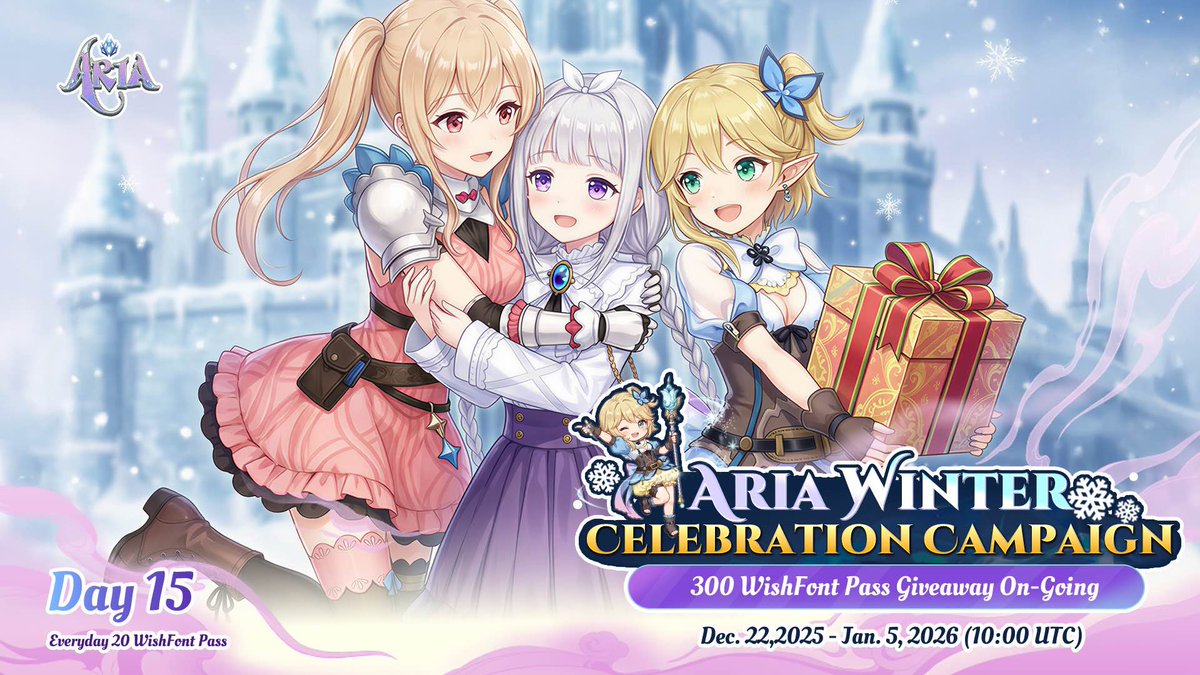 PlayAriaGame's tweet image. Last two day - Winter Celebration Campaign 

20 Slots for Winner! 

Like + Quote + Comment -&amp;gt; Rate your First week of 2026! from ⭐️ -&amp;gt; ⭐️⭐️⭐️⭐️⭐️