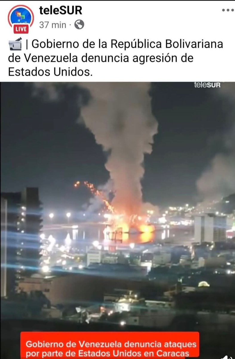 Una vez más el imperio de EEUU muestra su desprecio por los pueblos e inicia un brutal ataque contra el noble pueblo de #Venezuela.
Condenados energícamente este acto terrorista.
!PATRIA O MUERTE !
!VENCEREMOS!