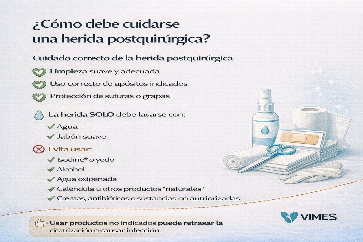 VimesColombia's tweet image. El riesgo de infección postquirúrgica puede aparecer incluso días después de salir del hospital. 🏥evita el uso de sustancias "naturales" o alcohol que irritan el tejido.
En VIMES Bogotá llevamos expertos en clínica de heridas a tu hogar. 🏠

#SaludBogota #Vimes #Postoperatorio