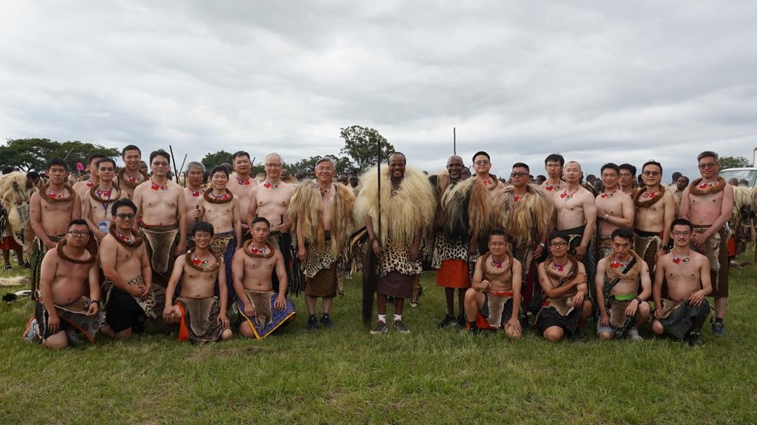 TW_Eswatini's tweet photo. The Taiwatini Regiment marches on! Amb. Liang is deeply grateful to HM King Mswati III for inviting his true Taiwan🇹🇼 friends to partake in the #Incwala — Eswatini's🇸🇿 top cultural event. This rare privilege underscores the strength of 2-way ties &amp; our partnership of prosperity! https://t.co/MoXUP0JhYE