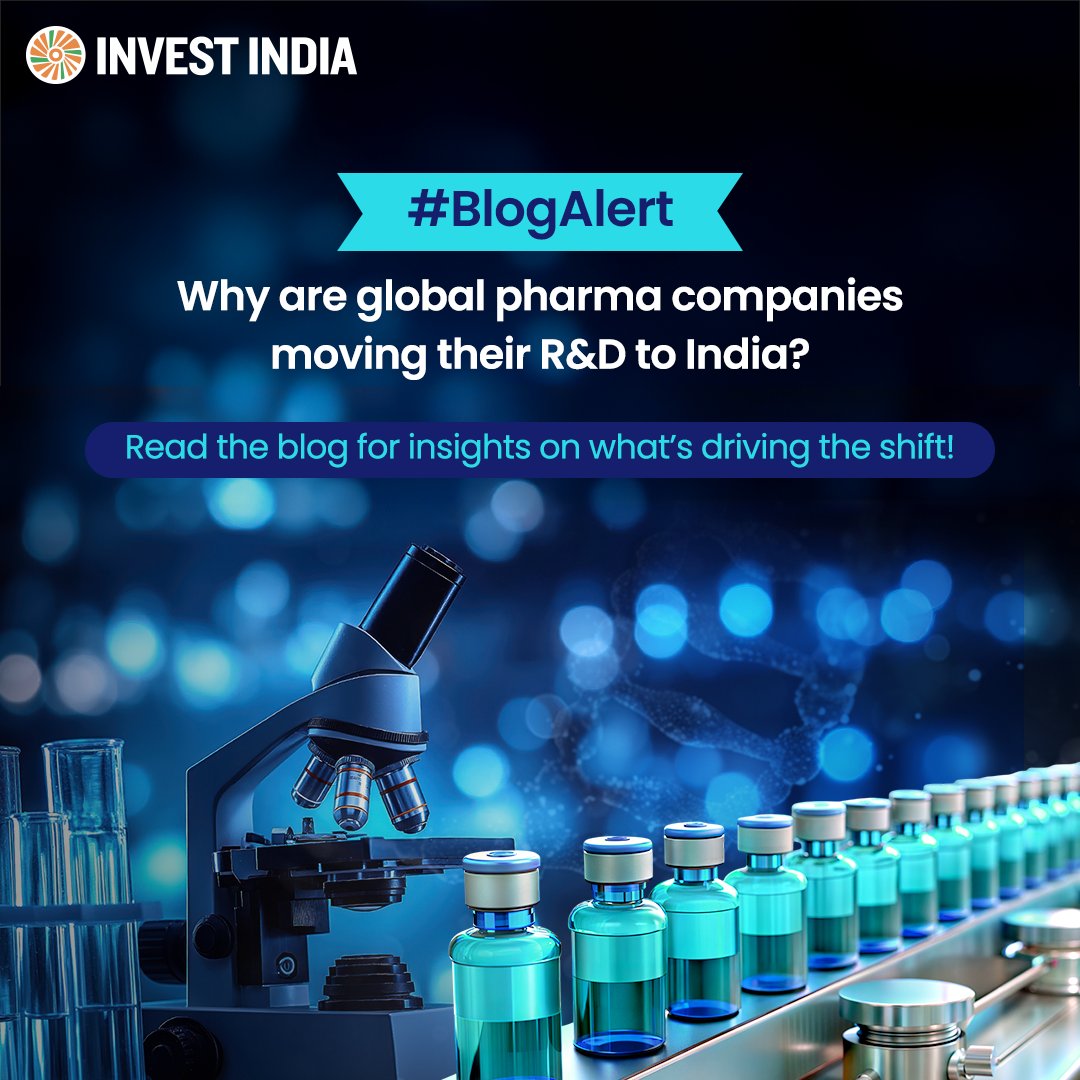 investindia's tweet image. #BlogAlert

As pharma companies prioritise R&amp;amp;D outsourcing, India is emerging as a hub where innovation meets skilled workforce and capital delivers tangible results.

Explore why India is the preferred destination for pharma R&amp;amp;D: tinyurl.com/blogs-global-p…

#InvestInIndia