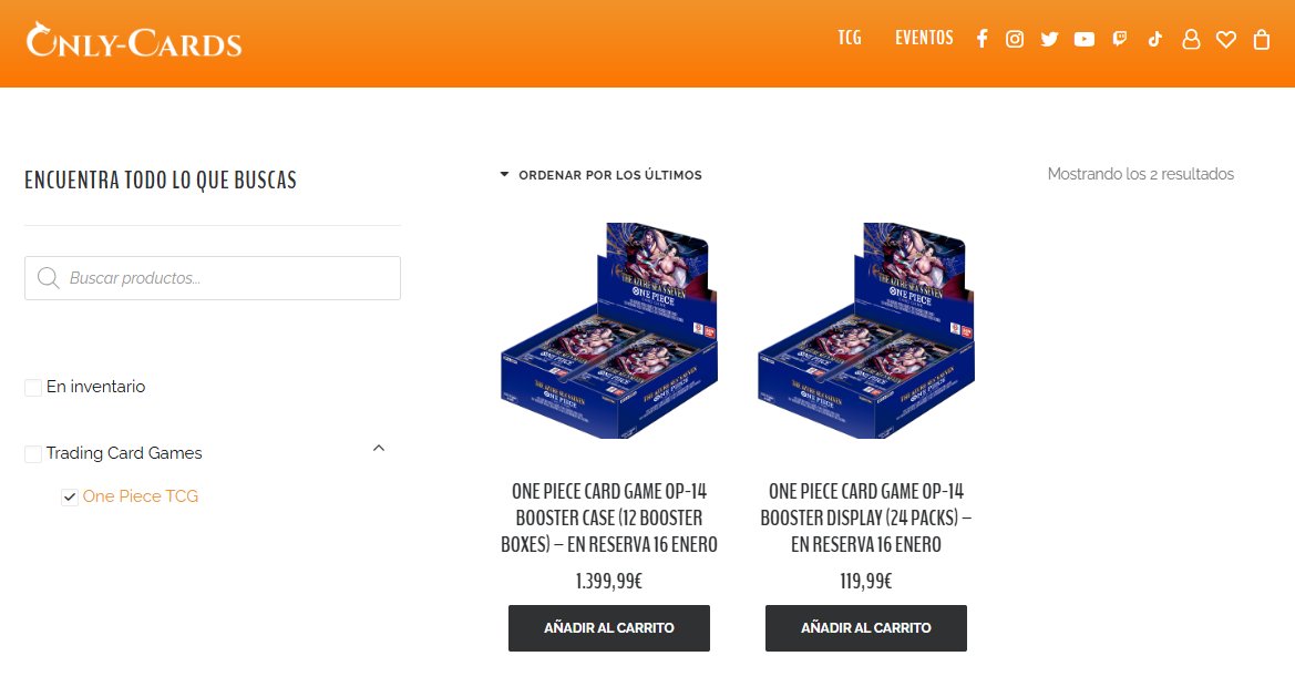 Tercera y última remesa de reservas de OP14 en nuestra web. Estarán por tiempo limitado o hasta fin de existencias. Si no se venden en unos días pasarán a nuestra cuenta de Cardmarket. Siguen estando a buen pecio comparativo entre TCGplayer y Cardmarket. Aprovechad: